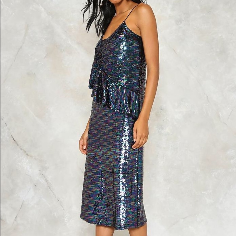 Nasty Gal Frill Sequin Dress